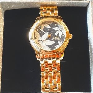 Invicta Women's Blue Face and Silver Wildflowers